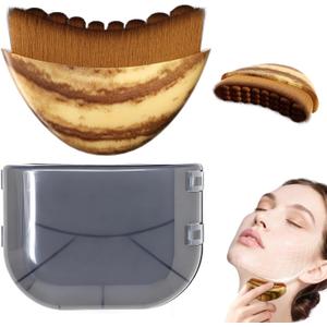 Lymphatic Contour Face Brush, Lymphatic Drainage Massager for Chin & Neck, Sculpting & Lifting Facial Massage Tool, Reduces Puffiness & Restores Definition, Soft Bristles for All Skin Types (1 Pack, Brown)
