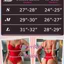 Women Lace Bodysuit Sexy Teddy Lingerie Body Suit Eyelash Trim Mesh Stripes 1 Piece Snap Crotch Tops (Red, S)