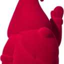 WDS WONDROUS Christmas Gnome Decorations Red, Flocked Gnomes Figurine Elf Waving Arm Christmas Table Decor for Home Office Shelf Tabletop Holiday Decoration (6.3") (set of 1)