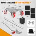 LOYAL TIGER 2000LBS Heavy Duty Furniture Dolly Movers Set with Lifter, 5-Wheel Carbon Steel Moving Rollers with Locking Casters for Refrigerator, Washer, Sofa & Cabinet(6.4 Inch, Silvery)