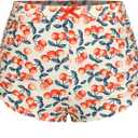 ZAFUL Women's Swim Shorts High Waisted Bow Gingham Floral Print Boyshorts Bathing Suit Swimsuit Bottoms Board Shorts (3-cherry S)