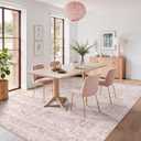 Lahome Pink Area Rugs 8x10,Washable Boho Living Room Rugs,Floral Large Area Rugs Non-Slip Soft Bedroom Rug 8x10 Under Bed Baby Girl Nursery Rug for Dining Room Table Office Aube (Pink,8'X10')