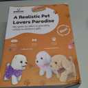 GOBRILLFUN Remote Control Robot Dog, Electronic Plush Puppy Dog Toy, Interactive Toys, Walks, Barks, Shake Tail, Stuffed Animal Gift for Girl and Boy Age 3-6 Year Old (White)