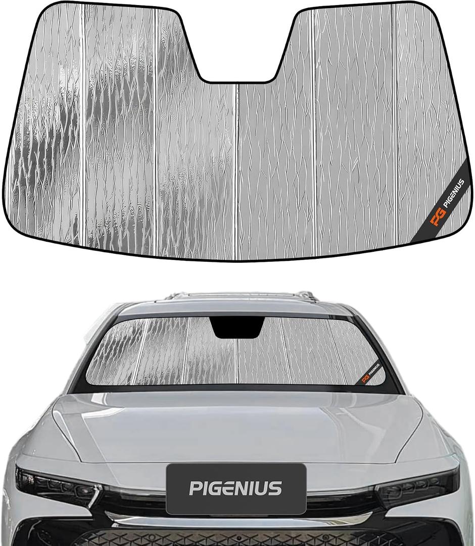 Pigenius Windshield Sunshade for Toyota Crown 2023-2026 (Crossover Sedan), Reversible Silver/Black