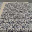 AMZALI Vintage Washable Cotton Linen Fabric Navy Damask Pattern Decorative Macrame Lace Rectangle Tablecloth Dinner Picnic Table Cloth Home Decorative Table Cover Assorted Size (36 Inch x 55 Inch) (Elegant Flower)