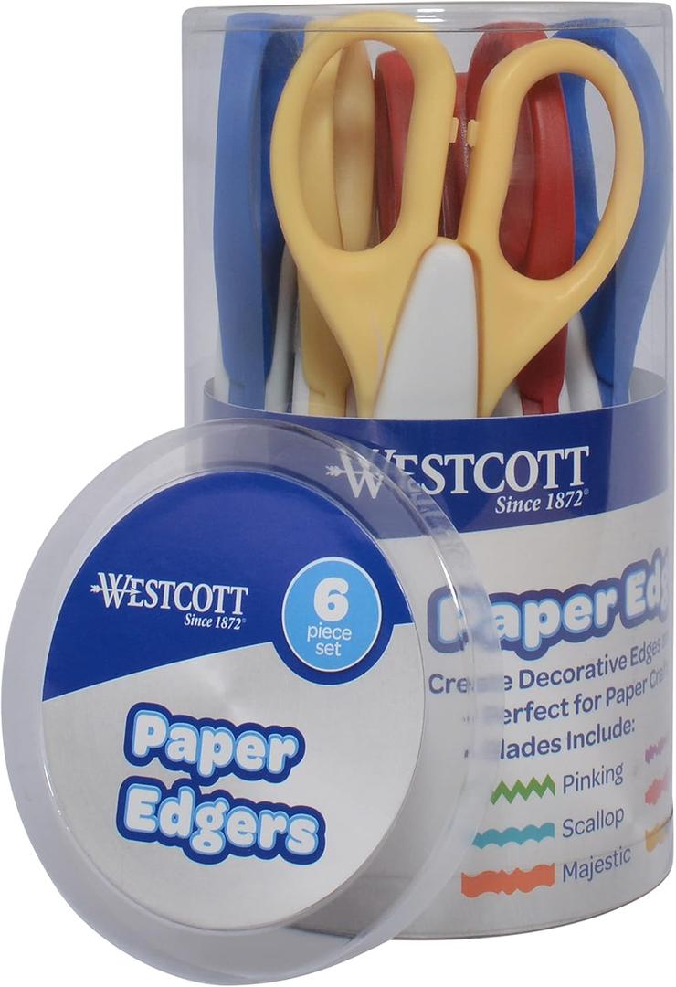 Westcott Student Paper Edgers Scissors, Set of 6