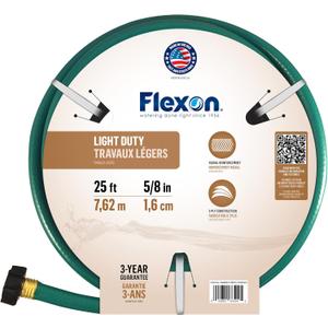 Flexon 5/8-Inch by 25-Foot Reinforced Garden Hose FR5825, 25ft, Green