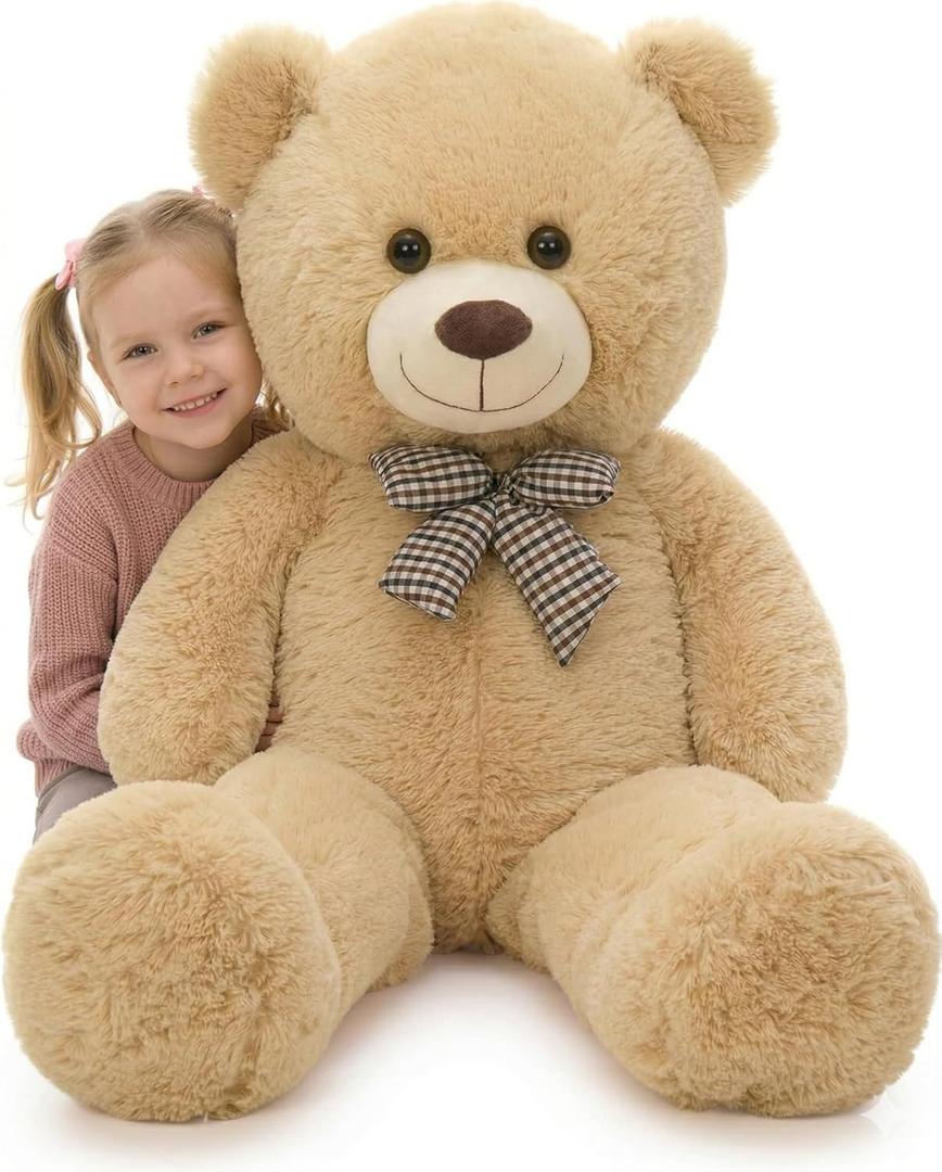 MaoGoLan Giant Teddy Bear Plush Toy - Ultra Soft & Cute Large Stuffed Animal 39 inches, Perfect for Baby Showers, Birthdays, Valentines Day Gifts (Kids, Couples, Family), Tan