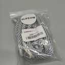 Rope Curtain Tiebacks for Hanging Drapes, Long Curtain Tie Backs for Curtains with 4 Metal Screw Hooks, Holders Cord for Thin or Thick Window Curtains, Silver 4 Pack