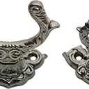 SZCO Adjustable Fancy Sword Hanger Wall Mount Holder for Swords, Daggers, Pistols & Canes 3 Cast Metal Display Bracket with Hanging Hardware Vintage Decorative Weapon Rack