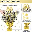 Tatuo 4 Pcs Metallic Foil Spray Centerpiece Happy 30th 40th 50th 60th Years Centerpiece Table Decorations for Black and Gold Birthday Anniversary Wedding Party Table Decor(50th Birthday)