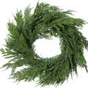 24" Christmas Wreath Artificial Large Wreath Christmas Decoration for Front Door Real Touch Artificial Green Decoration for Xmas Winter Farmhouse Home Decor (Norfolk and Cedar)