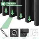 meioro Charcoal Grey Shower Curtain, Waffle Weave 256GSM Heavy Duty Textured Fabric Shower Curtains for Bathroom Hotel Spa, Luxury Weighted Polyester Cloth Bath Curtain Set with 12 Hooks, 72Wx84H