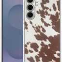 Case for Samsung Galaxy S25+ with Cowhide Pattern,Farm Animal Retro Western Cattle Desgin,Trendy Soft TPU Phone Cover Bumper(S25+,Leather)
