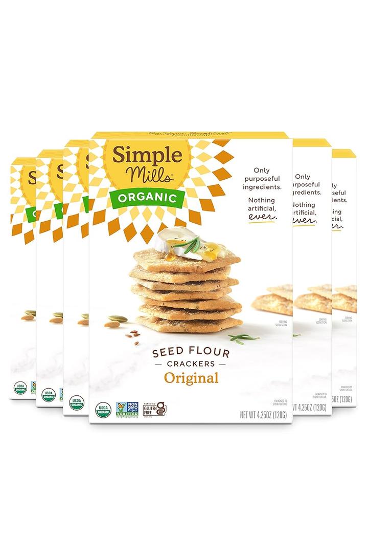 Simple Mills Organic Seed Crackers, Everything - Gluten Free, Vegan, Healthy Snacks, Paleo Friendly, 4.25 Ounce (Pack of 6), BBD: FEB 09 2026