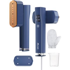 Steamer for Clothes,Sundu Portable 2 In 1Handheld Garment Steamer,15s Fast Heat-up,100ml Water Tank,Steamer Ironing Gloves,20 Minutes of Continuous Ironing Removes Wrinkle for Home,Office and Travel (Advanced Blue)