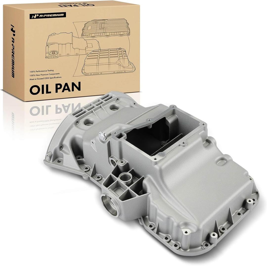 A-Premium Upper Engine Oil Pan Sump with Drain Plug Compatible with Mercedes-Benz C230 2008-2009, C250 2010-2012, C280 2008-2009, C300 C350 2008-2012, E250 2011-2012, E300, E350, E500, E550, GLK350