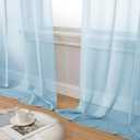 Aiyufeng 2 Pack: Basic Sky Blue Sheer Curtain Drapes 84 Inch Length 2 Panels for Living Room, Light Filtering Voile Drapes for Bedroom, Patio, Sliding Door, Each 40" W x 84" L