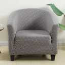 SearchI Club Chair Slipcover Stretch Barrel Chair Covers Printed Tub Chair Slipcovers Soft Spandex Armchair Sofa Cover Removable Couch Furniture Protector Arm Chair Cover for Living Room (Gray3).39"D x 0.39"W x 0.39"H