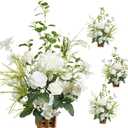 Ling's moment Free-Standing Wedding Aisle Runner Flowers Lily of The Valley | 17.5" Tall 4pcs Artificial Flowers Arrangement Chair Decoration for Centerpieces Ceremony Reception Rose Floral Party Indoor