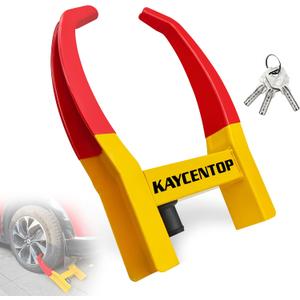 KAYCENTOP Wheel Lock, Wheel Clamp Lock Security Tire Lock Anti Theft, Max 14" Tire Width, Universal Wheel Lock for Trailers SUV Boats Atvs Motorcycles Golf Cart