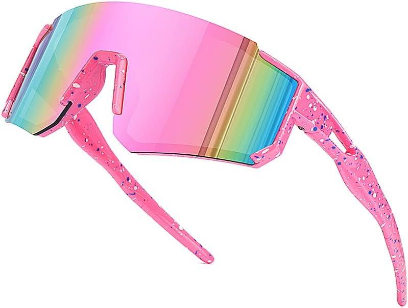 Kids Sunglasses Youth Baseball Sunglasses for Boys Girls Softball Sports Sun Glasses UV Protection (Pink)