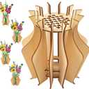 Vase for Lego Flowers - Wooden Puzzle Flower Vase for Lego Flower Bouquet Building Set - Display Stand for Lego Roses Cherry Blossom Sunflower Tulips Daffodils Lotus (Minimalist Design)