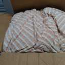 100% Cotton Comforter King Size, Soft Waffle Bedding Set, Pumpkin Brown