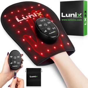 Lunix LX23 Red Light Therapy for Hand, 50 Triple Chips LED 850 and 660nm, Infrared Therapy for Circulation & Joint Support with Vibration, Portable, Rechargeable, Adjustable Intensity