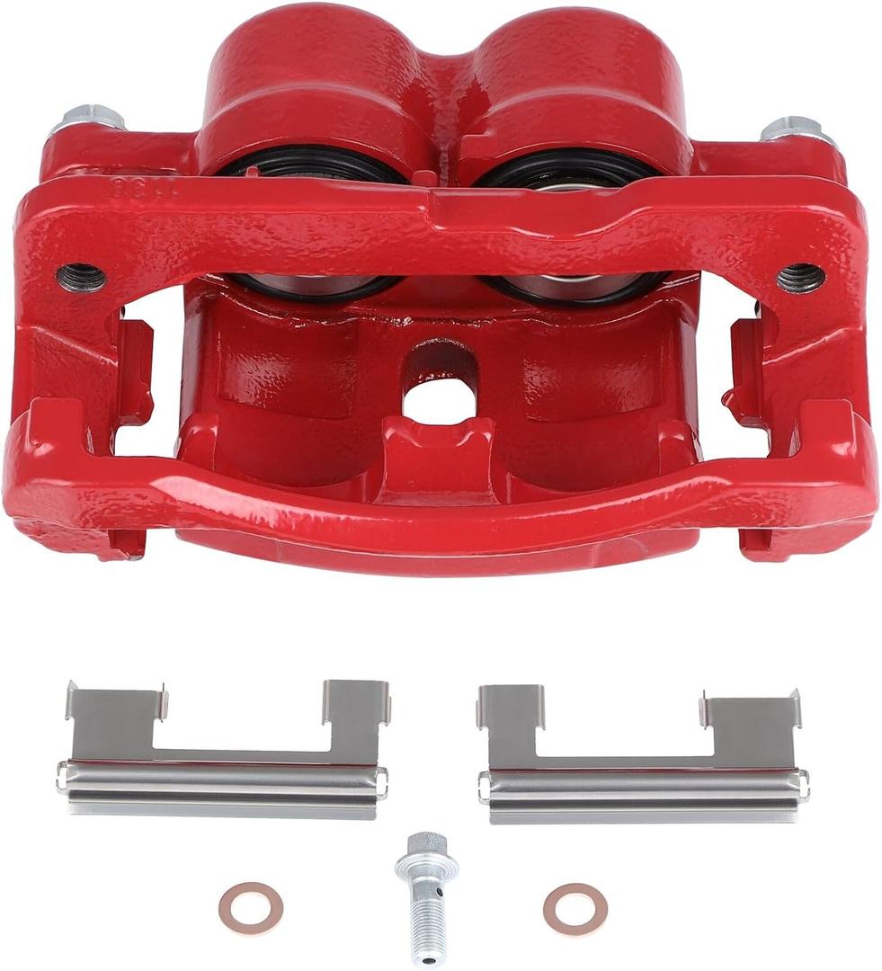 SCITOO 18-B4728 Disc Brake Caliper Assembly with Bracket Red Fit For Cadillac 2002-2006,For Chevrolet 1999-2013,For GMC 1999-2013,For Hummer 2003-2009