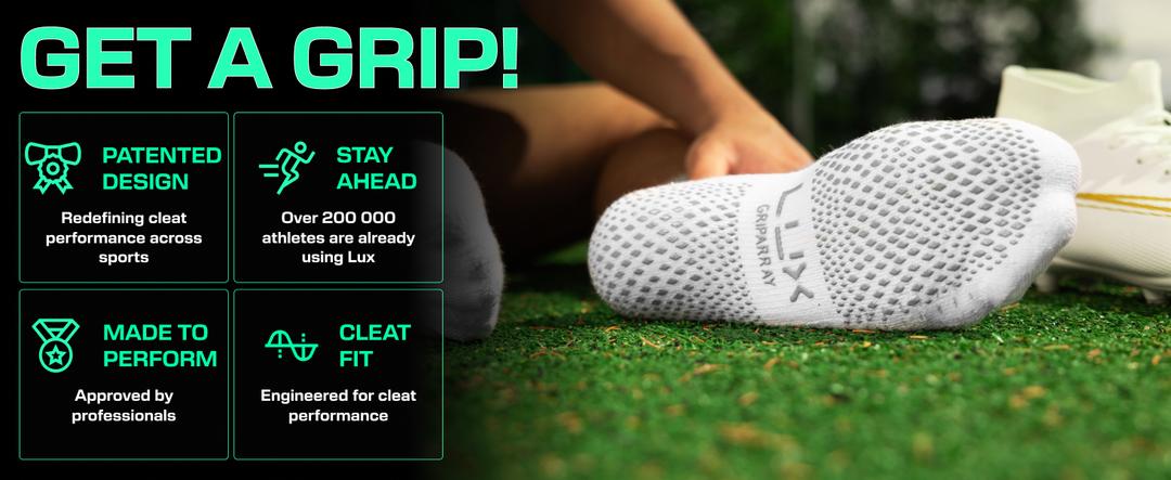 Lux Dual Grip Socks - Soccer Grip Socks for Men and Women. GripArray Performance & Comfort