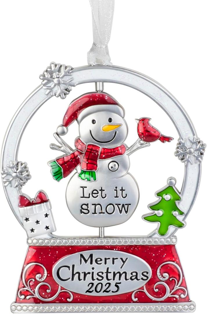 Laraine Christmas Tree Ornaments  2025 Decorative Rotation Hanging Pendant of Car Charm Holiday Keepsake Gift Home Decor (Snowman (2025))