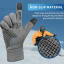 Winter Gloves for Men Women Touch Screen Gloves Cold Weather Warm Driving Running Gloves (Grey)