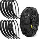 BBTO 20 Pcs Tpu Snow Tire Chains Straps for Car Universal Emergency Tire Chains Anti Skid Ice Traction Safety Cable Belts for Winter Driving on Snow Mud and Ice (Black)