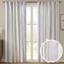 Madison Park Window Curtain for Living Room Geometric Print Tufted Accent Modern Curtain Window Light Blocking Living Room Drape for Bedroom, 1-Panel Pack Fits 1.25" Rod, Samara, 50x95 White/Brown