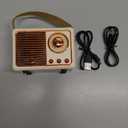 Retro Bluetooth Speaker, Wireless Mini Portable Speakers Support USB/TF Card/AUX, Vintage Decor, Retro Radio Bluetooth Speaker for Kitchen Desk Bedroom Office Outdoor, Gifts for Teens, Cream