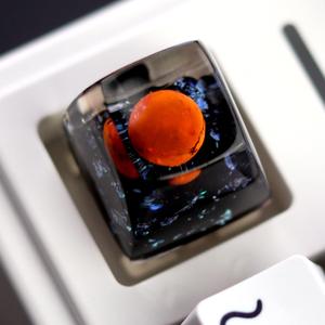Aesthetic Mars Planet Artisan Keycap - R1 SA Profile Solar System Planets Keycaps 1U ESC - Galaxy Handmade Resin Gaming Key Cap Cherry MX Switch Compatible Mechanical Keyboard Space Lover Gifts