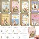 Motipuns 80 Pcs Vintage Easter Cards Bulk Bunny Rabbit Easter Postcards 4 x 6 Inch Retro Antique Greeting Cards Set for Family Friends Catholic Christian Party Supplies(Vivid)