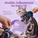Rabbitgoo Cat Harness and Leash Set for Walking Escape Proof, Adjustable Soft Kittens Vest with Reflective Strip for Cats, Comfortable Outdoor Vest, Black & Light Purple, L