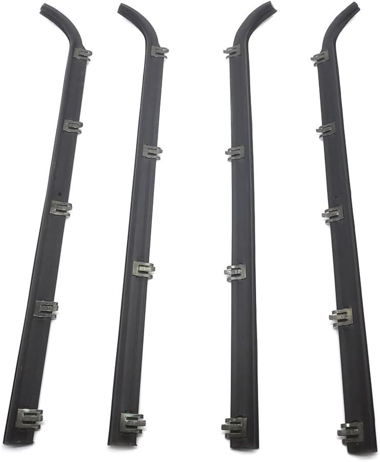 Front Inner & Outer Car Window Sweep Felt Trim Seal Black Weatherstrip Kit Replacement for for Ford F-150 F-250 F-350 1984-1997 for Ford Bronco 1985-1996 E7TZ1521452A E7TZ1521453A 4PCS