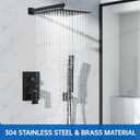 Hawkrown 10 Inch Luxury Rain Shower Faucet Set, Matte Black Shower System with Rainfall Shower Head and Handheld Spray, SUS304 Stainless Steel and Solid Brass Wall Mounted Shower Valve Trim Kit