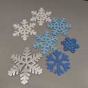 8 Set Winter Wooden Snowflake Table Centerpiece Signs Christmas 3D Snowflake Table Decorations Xmas Snowflake Table Ornaments for Fireplace Tiered Tray Decor (White, Dark Blue, Light Blue, Sliver)