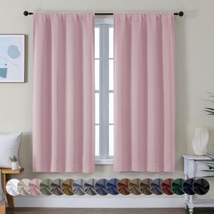 Simplebrand Ava Blush Blackout Curtains for Bedroom 63 Inch Length 2 Panels Set, Nursery Thermal Insulated Energy Saving Rod Pocket Window Treatment Curtains Blackout Drapes, W40 x L63 Inch, Blush Simplebrand Ava Blush Blackout Curtains for Bedroom 63 Inch Length 2 Panels Set, Nursery Thermal Insulated Energy Saving Rod Pocket Window Treatment Curtains Blackout Drapes, W40 x L63 Inch, Blush