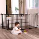 Babelio 104" Extra Wide Baby Gate, AdaptiZone, 5 Metal Panels, Black