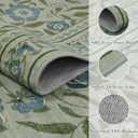 Collive 8x10 Area Rugs for Living Room, Green Washable Boho Floral Rug for Bedroom Vintage Soft Dining Room Carpets, Large Modern Indoor Mat Non Slip Ultra Thin Carpet for Kids Playroom