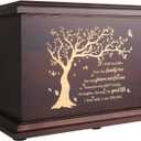 Cremation Memorial Urns for Human Ashes Adult Male Female, Wooden Urns Box and Casket for Ashes Men Women Child, Large Burial Funeral Urns for Ashes, Holds Up to 270 LBS