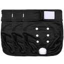 wegreeco Washable Female Dog Diapers Highly Absorbent Reusable Diapers for Dog in Heat Dog Period Diapers, 3 Pack (Black, Medium)