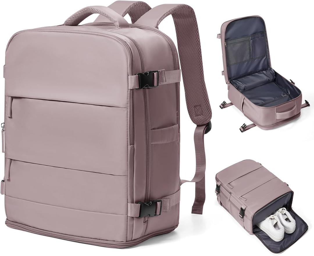 coowoz Travel Backpack Carry On for Women Man Gym Backpacks with Laptop Compartment Mochila de Viaje Teacher Personal Item Backpack Rucksack Airplane Accessories Must Haves Pink Purple Small