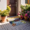 CHICHIC Colorful Welcome Mat, 18x 30 Inch Front Doormat for Home Entrance Outdoors Mat for Outside Entry Way Doormat, Heavy Duty Non Slip Rubber Back Low Profile