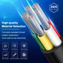 20 Gauge 5 Conductor Electrical Wire, 50FT 2464 20AWG 5 Wire Cable Black PVC Stranded Tinned Copper, 20/5 Cord Extension Low Voltage Cable